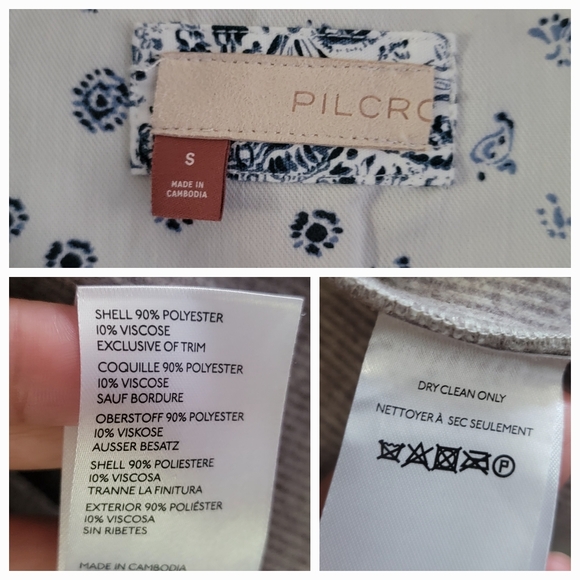 NWOT PILCRO Anthropologie Oversized Academia Blazer Jacket Stripe Beige Small - Picture 14 of 15